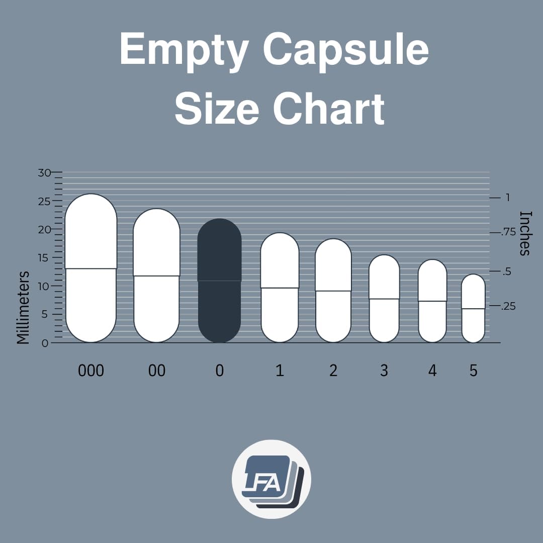 Size 0 Empty Capsules - Vegan HPMC - 1000 Count Bulk - Vegetarian Capsules - görsel 4