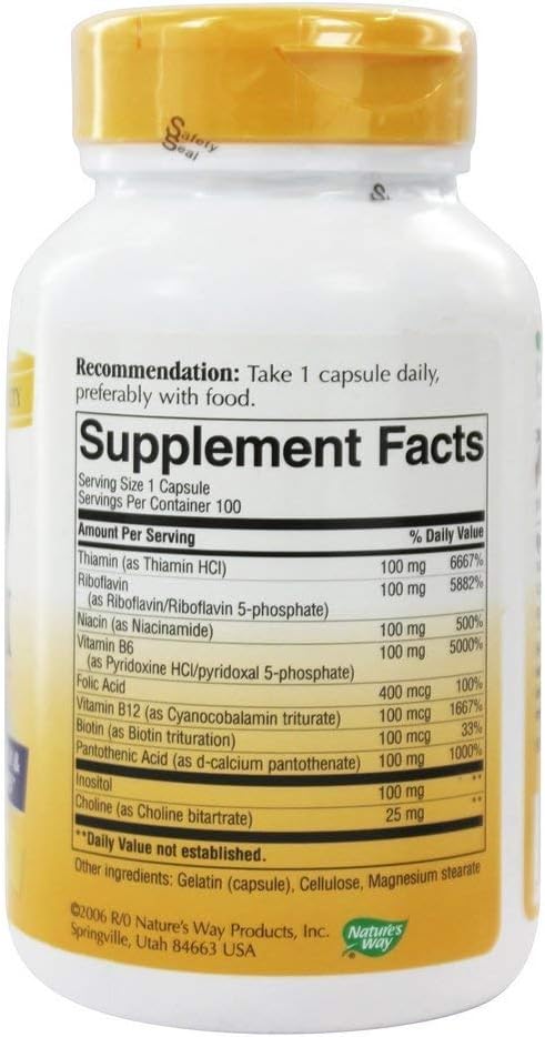 Nature's Way Vitamin B-100 Complex Capsules, 60 Capsules - görsel 2