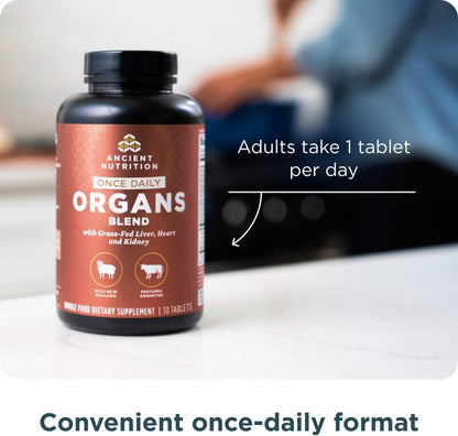Ancient Nutrition Organ Supplements – Once Daily Grass-Fed and Wild Organ Complex, 30 Capsules
