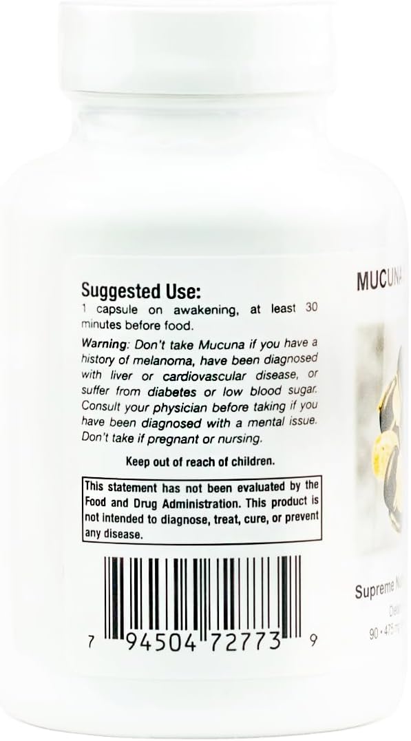 Supreme Nutrition Mucuna Supreme – 90 Pure Cowhage Vegetarian Capsules - görsel 3