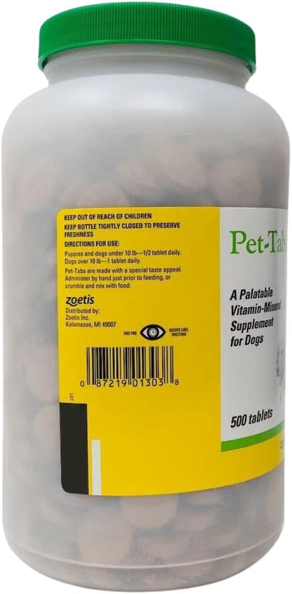 Pet Tabs for Dogs - 500 Tablets by Pfizer