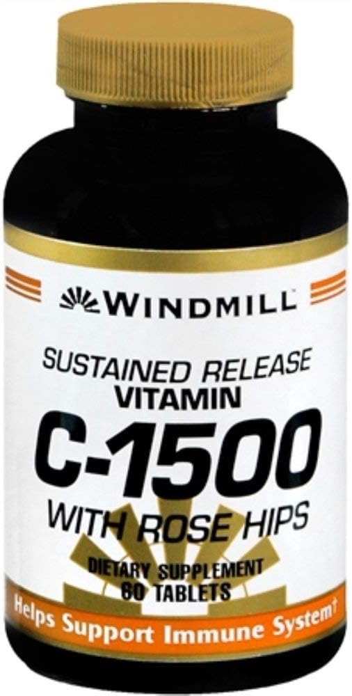 Windmill Vitamin C 1500mg Tablets with Rose Hips - 60 Tablets - görsel 1