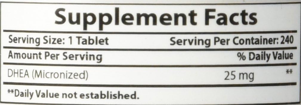 Best Naturals DHEA 25mg Supplement – Hormone Precursor – 240 Tablets - görsel 8