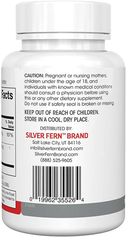 Silver Fern Vitamin K2-D3 Supplement – Natural, Non-Synthetic – MK-7 & D3 – Bone, Heart & Energy Support (30 Capsules)