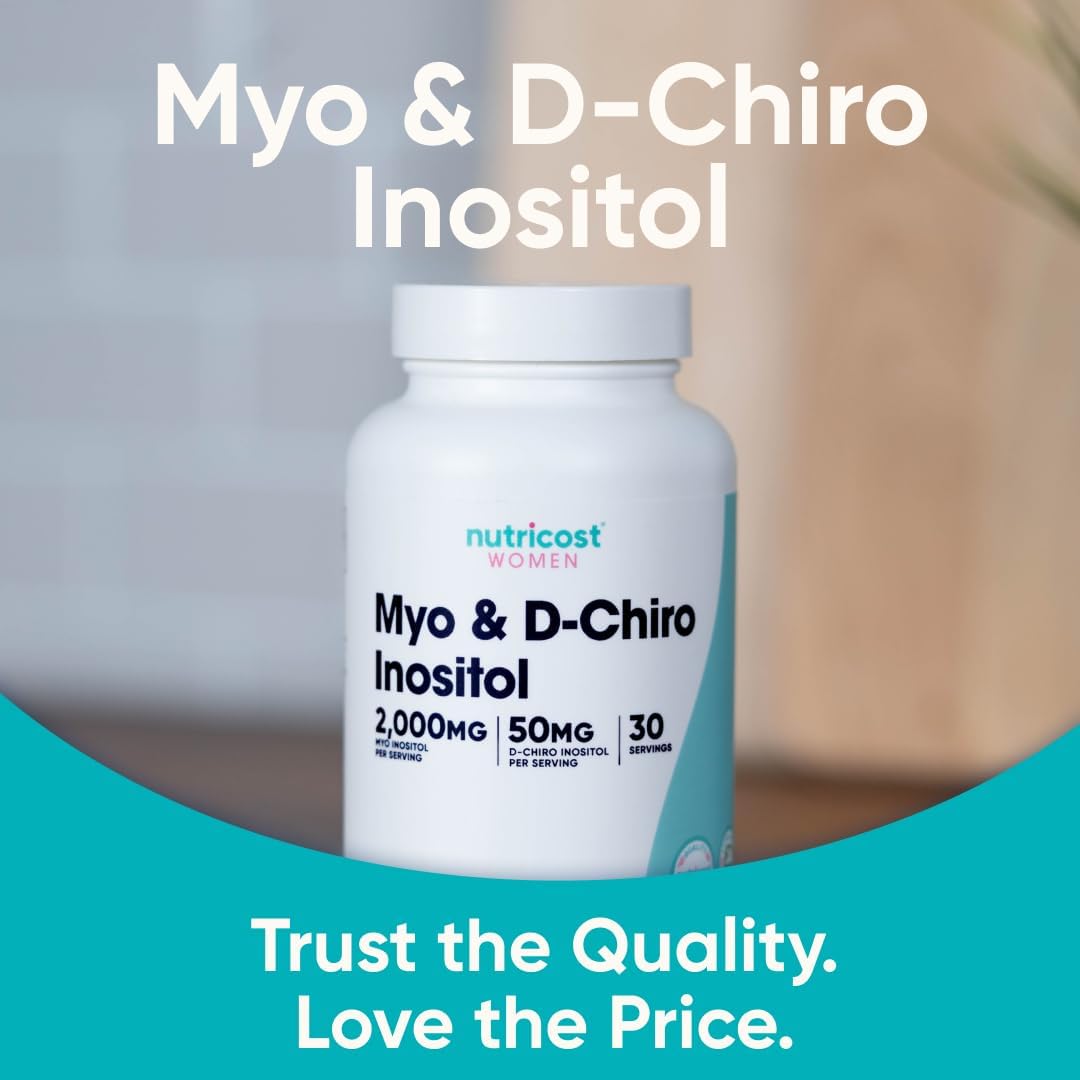 Nutricost Myo Inositol & D-Chiro Inositol for Women 2000 mg, 120 Capsules, 2000 mg Myo & 50 mg D-Chiro Per Serving, 30 Servings, Vegetarian-Friendly, Non-GMO & Gluten-free - görsel 5