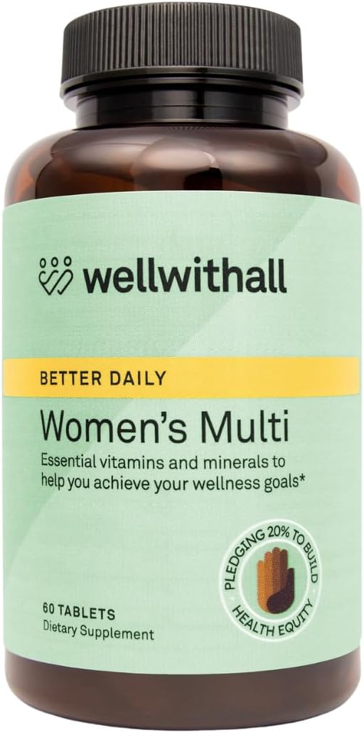 WellWithAll Women's Multivitamin - Daily Supplement with Essential Vitamins, Minerals and Iron - 60 Tablets - görsel 1