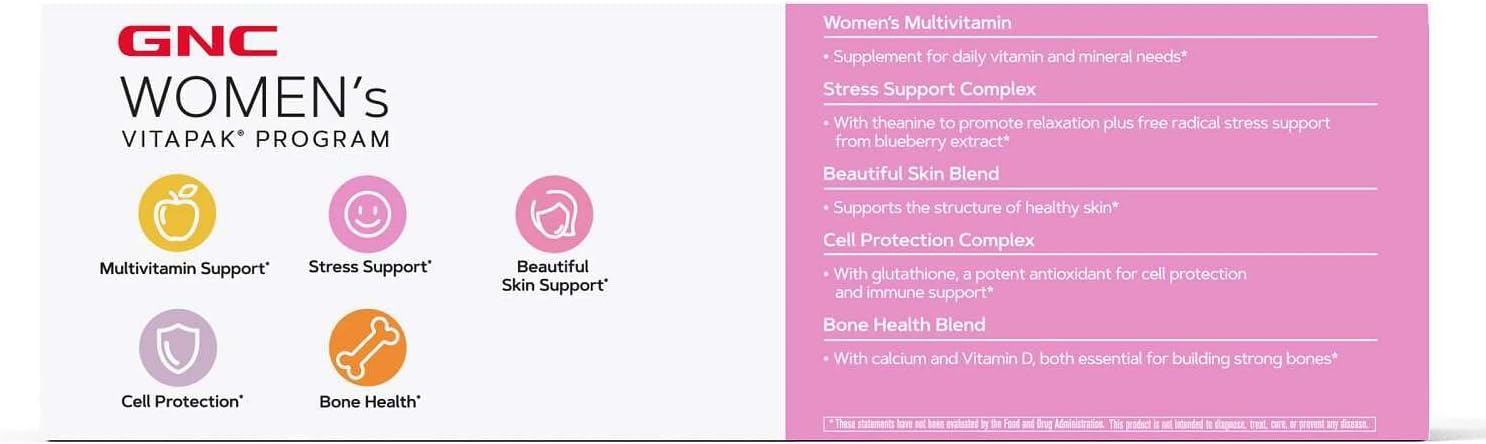 GNC Women's 30+ Vitapak Programme | Daily Vitamins and Minerals – 30 Servings - görsel 2