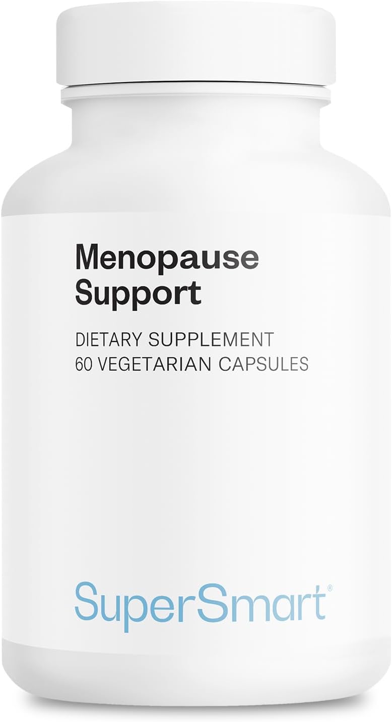 Supersmart Menopause Support (Advanced Formula) - with Black Cohosh, FenuSmart Fenugreek, Magnesium, Vitamin D3 & B6 - Non-GMO, Gluten-free - 60 Vegetarian Capsules - görsel 1