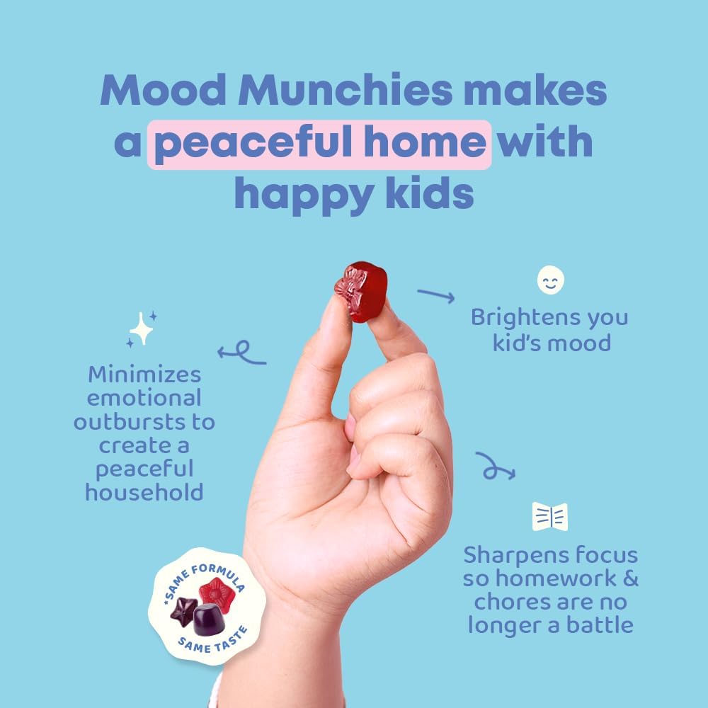 JoySpring Mood Munchies Saffron Gummies for Children 4+ | Saffron Extract with GABA, Passion Flower & St. John's Wort | Sugar Free Vegan Brain Support & Focus Gummies | Made in USA - görsel 2