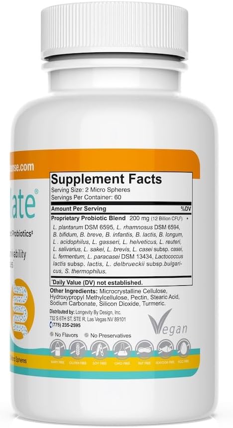Gut Mate Probiotics with Patented BIO-Tract Micro Pearls - 20 Scientifically Studied Strains - görsel 2