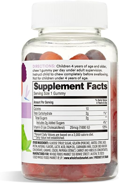 365 by Whole Foods Market, Children's Vitamin D3 Gummies, 60 Count - görsel 2