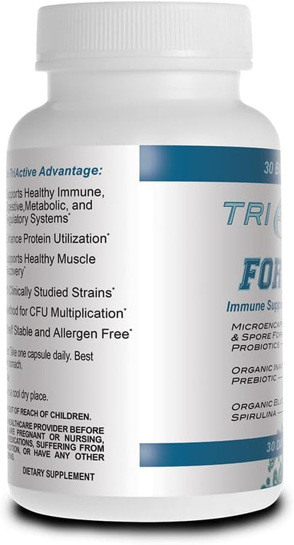 Essential Source TriActive Biotics for Men - Probiotic Capsules, 30 Billion CFU with Prebiotics & Blue Spirulina, 30 Capsules