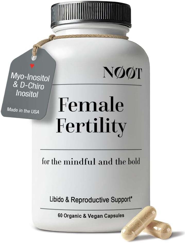 NOOT Conception & Female Fertility Support – Fertility Supplements for Hormonal Balance with Myo-Inositol, D-Chiro Inositol, Shatavari, Vitex & CoQ10, Vegan Formula for Women & Future Mum – 60 Capsules - görsel 1