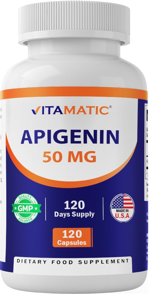 Vitamatic Apigenin 50mg - 120 Vegetarian Capsules (Pack of 2, 240 Total)