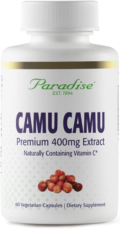 Paradise Herbs Organic Camu Camu Extract, 400 mg, 60 Capsules - görsel 1