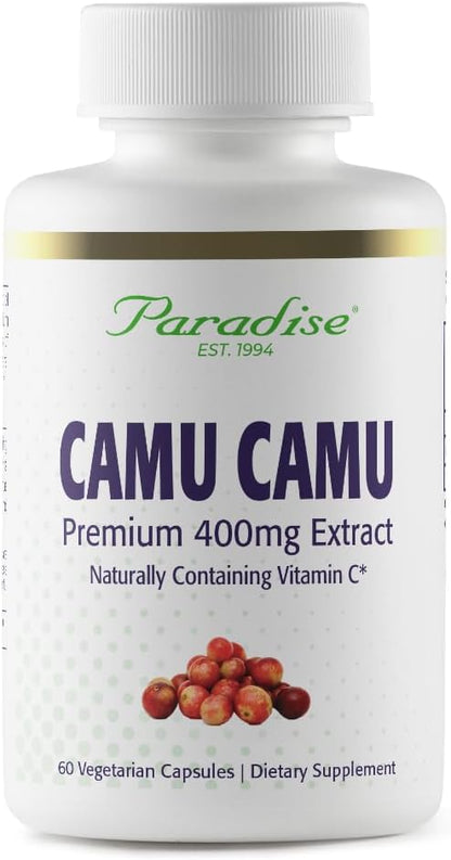 Paradise Herbs Organic Camu Camu Extract, 400 mg, 60 Capsules