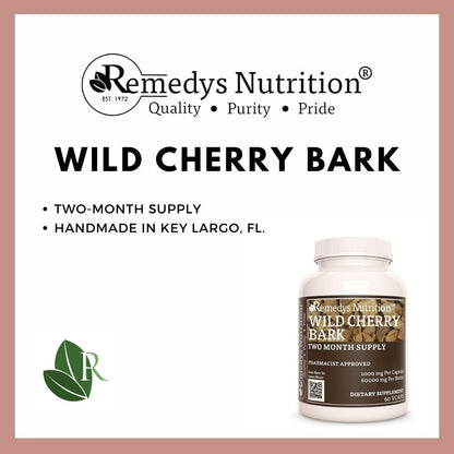 Wild Cherry Bark | 1,000 mg, 60 Vegan Capsules – Remedy's Nutrition