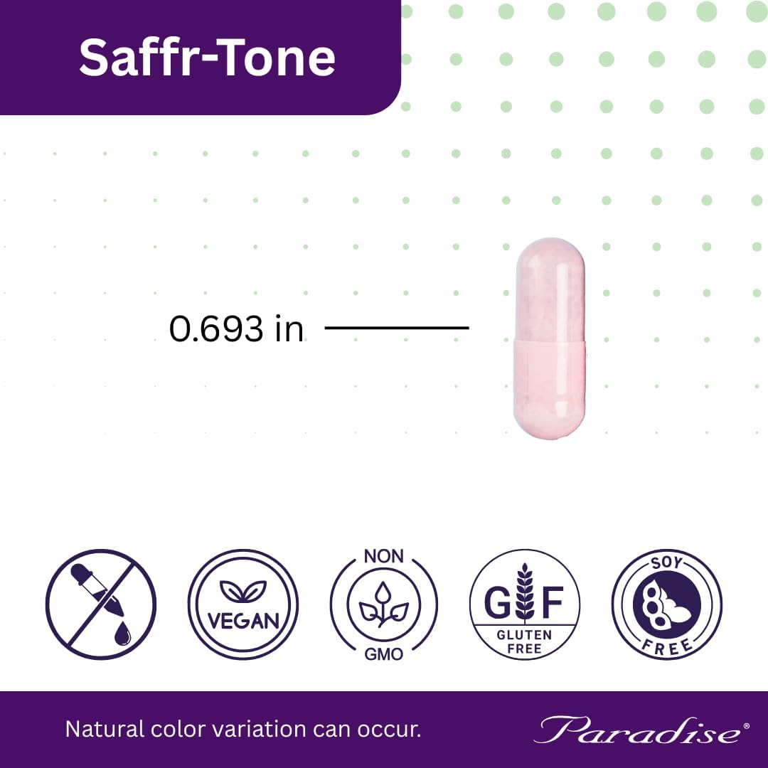 Paradise Herbs Saffr-Tone: Active Whole Spectrum Saffron Extract - Super Potent - Vegan & Non-GMO - 60 Veg Caps - görsel 5