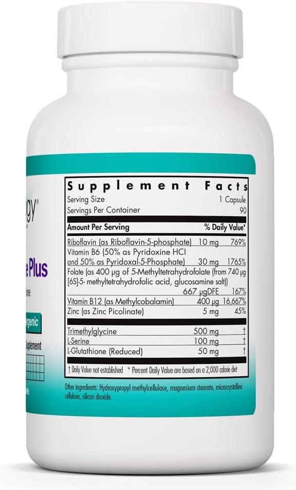 Nutricology Homocysteine Plus - Homocysteine Metabolism Support with Active B Vitamins, TMG & Zinc - 90 Vegetarian Capsules - görsel 2