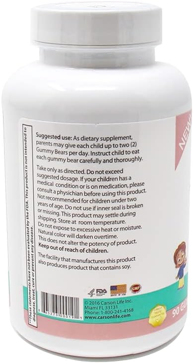 Carson Life Children's Multivitamin Gummies – Daily Multivitamin with Vitamins A, C, B Vitamins and Biotin, Natural Orange Flavour, 90 Gummies - görsel 2