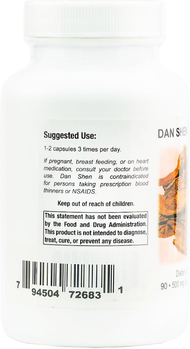 Supreme Nutrition Dan Shen Supreme - 100% Pure Red Sage (Dan Shen) Vegetarian Capsules, 90 Count (2 Pack) - görsel 3