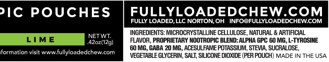 Fully Loaded Alpha Nootropic Pouches (Lime Flavour) – 5 Cans - görsel 3