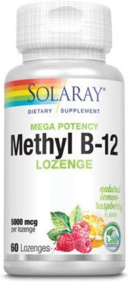 SOLARAY Methyl B12, Lozenge, Cherry, 5000mcg, 60 Lozenges