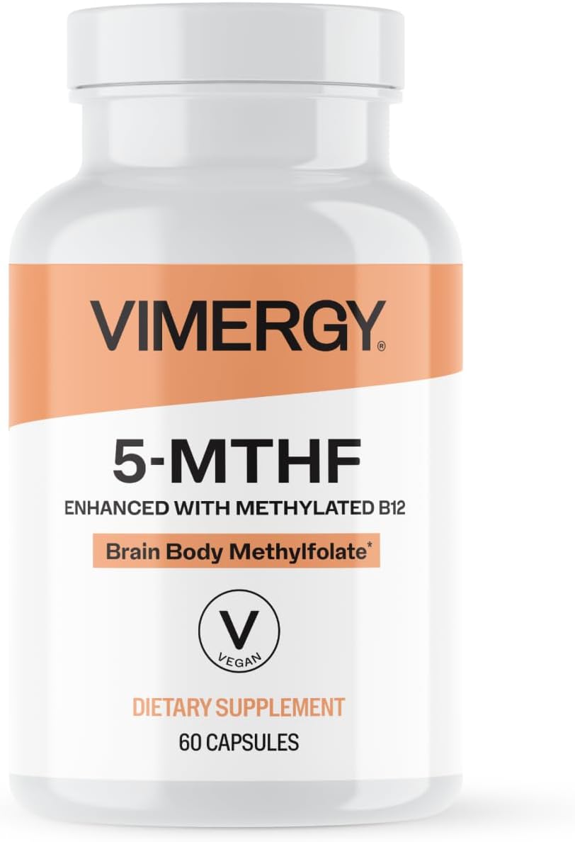 Vimergy 5-MTHF Capsules – 60 Servings with L-Methylfolate and Vitamin B12 - görsel 1