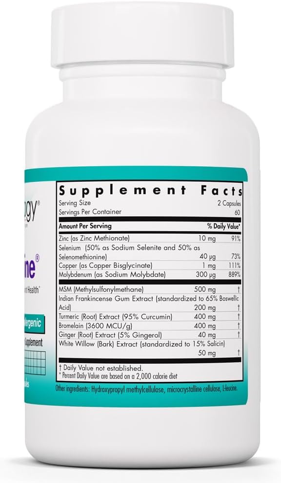 Nutricology Enzocaine - Proteolytic Enzyme Food Supplement for Connective Tissue & Structural Support - 120 Capsules - görsel 2