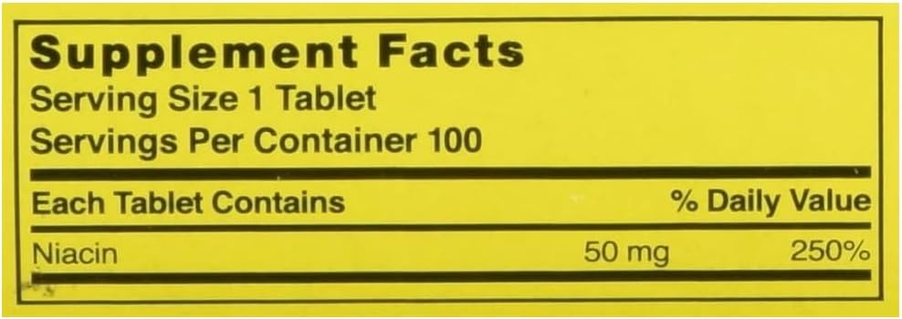 Nature's Blend Niacin 50mg, 100 Tablets - görsel 2