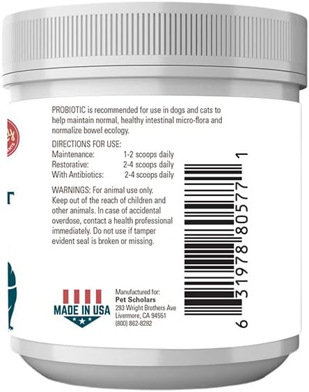 Pet Scholars Probiotic Digestive Support for Dogs & Cats (2.12 oz) - görsel 3