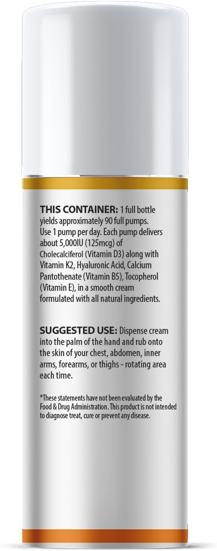 AnuMed Vitamin D3 & K2 5,000 IU Cream with Magnesium, Hyaluronic Acid and Vitamin E - 85g - görsel 3