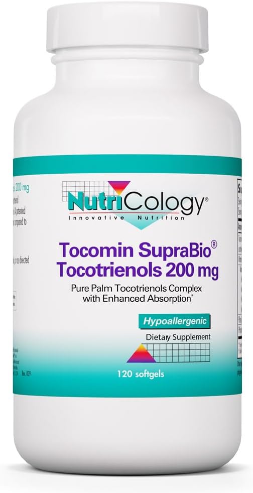 Nutricology Tocomin SupraBio Tocotrienols 200 mg – Vitamin E for Antioxidant Support – Optimal Absorption – Hypoallergenic – 120 Softgels - görsel 1