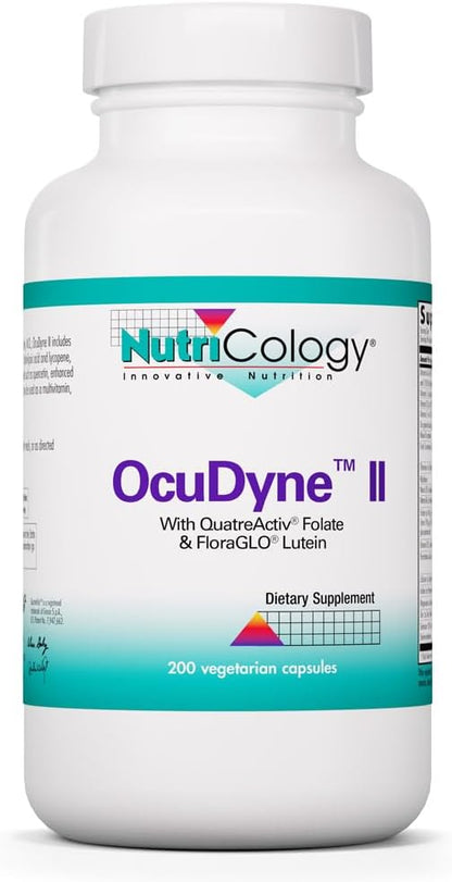 NutriCology OcuDyne II – Eye Health Multivitamin with Lutein, Zeaxanthin & Ginkgo (200 Capsules)