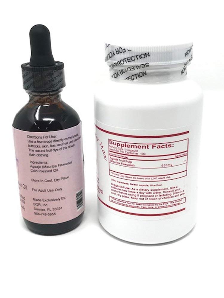 Curve Booster Max Aguaje Capsules and Oil Kit – Rich in Beta Carotene: The oil contains beta carotene, an – Image 2