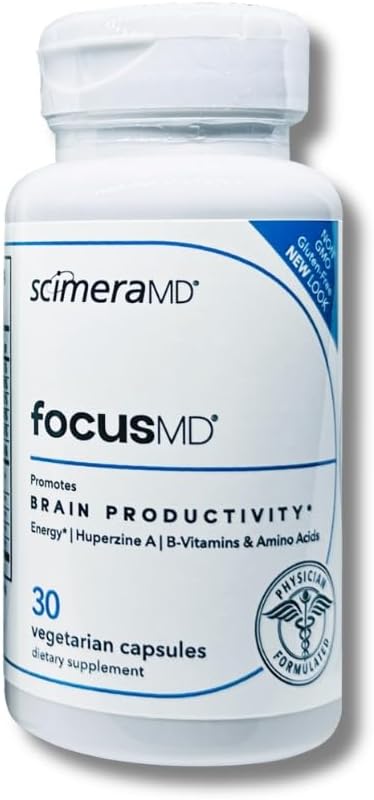 ScimeraMD FocusMD Brain Supplement with Nootropic Organic Coffeeberry and Huperzine A - 30 Capsules - görsel 1