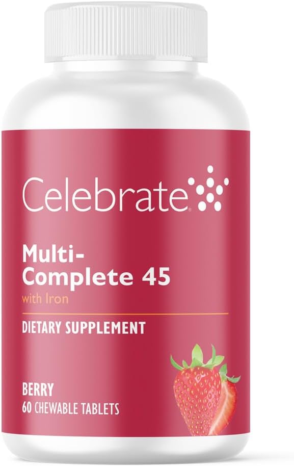 Celebrate Vitamins Multi-Complete Chewables with 45mg Iron – Berry (60 Tablets) - görsel 1