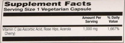 Solaray Vitamin C 1000mg Timed Release Capsules, 100 Count