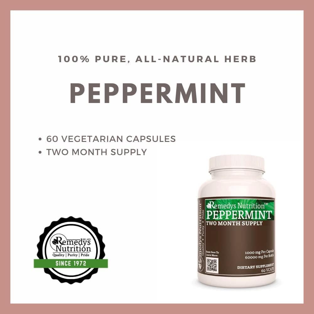 Remedy's Nutrition Peppermint Leaf | 1000 mg, 60 Vegan Capsules - görsel 3