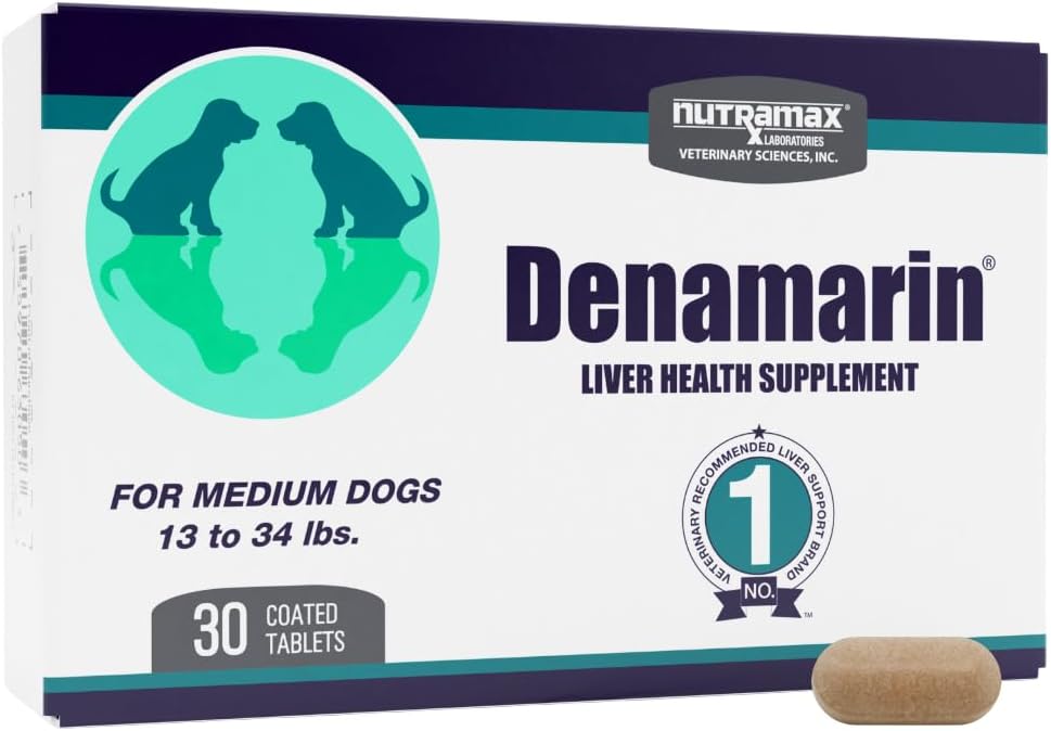 Nutramax Denamarin for Medium Dogs – Liver Health Supplement with SAMe plus Silybin, 30 Coated Tablets - görsel 1