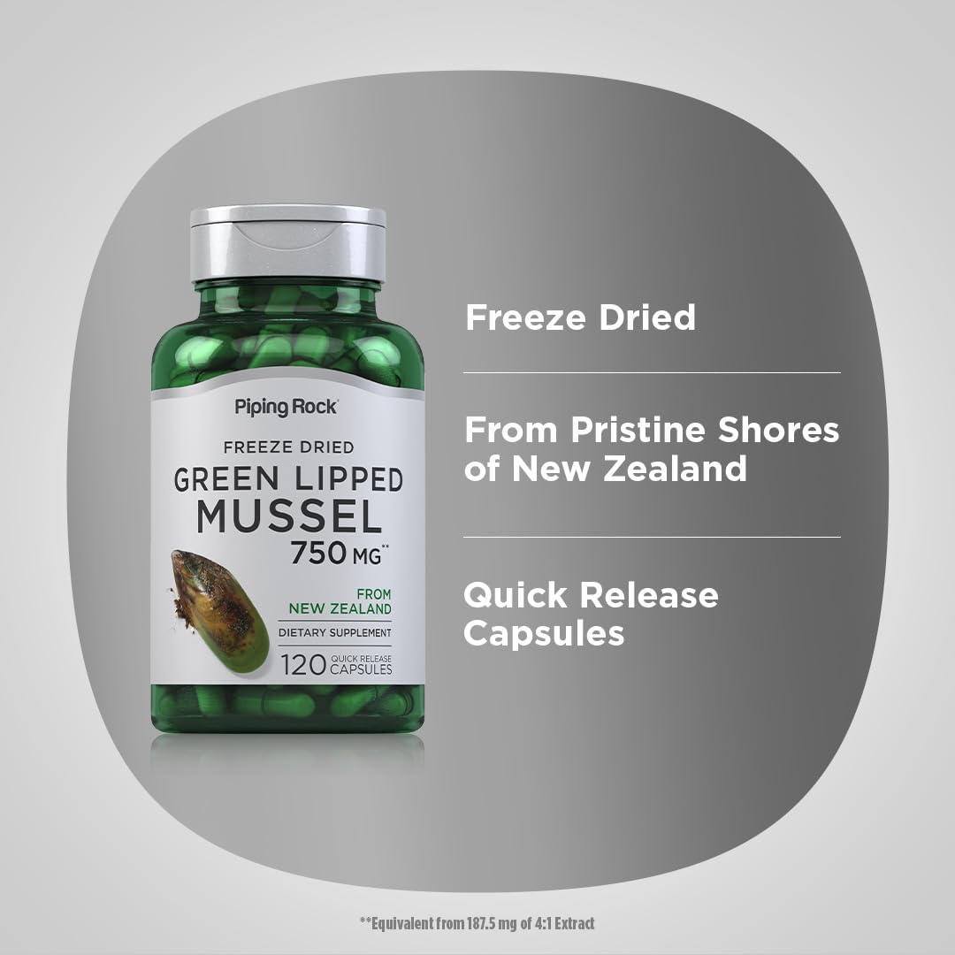 Piping Rock Green-lipped Mussel – Freeze-dried from New Zealand – 120 Capsules - görsel 4