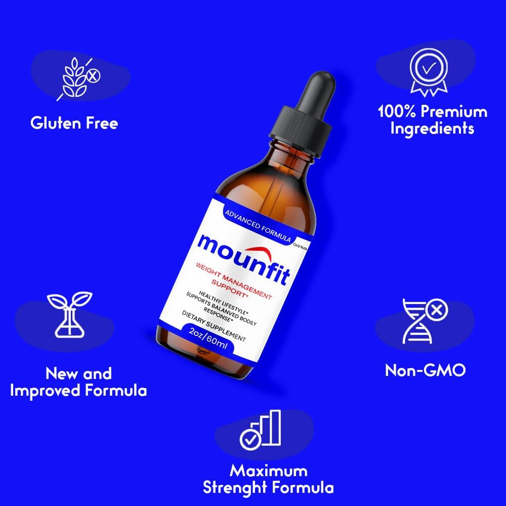 (5 Pack) Mounfit Drops, All Natural Formula, Mounfit Liquid Supplement Maximum Strength, Official Vitamin Extract for Men and Women - görsel 2