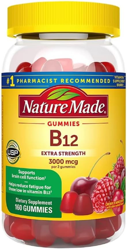 Nature Made B12 Gummies Extra Strength, 3000 mcg per Serving, 160 Count - görsel 1