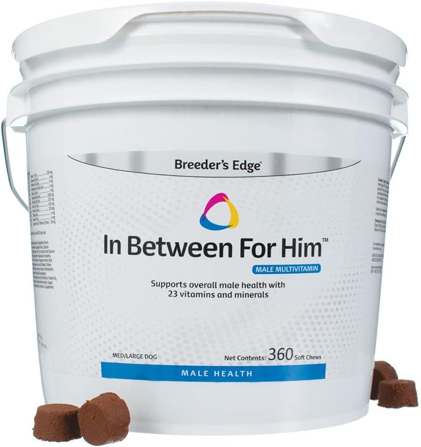 Breeder's Edge In Between for Him Supplement for Male Dogs and Cats, Daily Multivitamin Supporting Energy & Reproductive Health, with Essential Vitamins and Minerals, 360 Tablets for Medium and Large Dogs - görsel 9