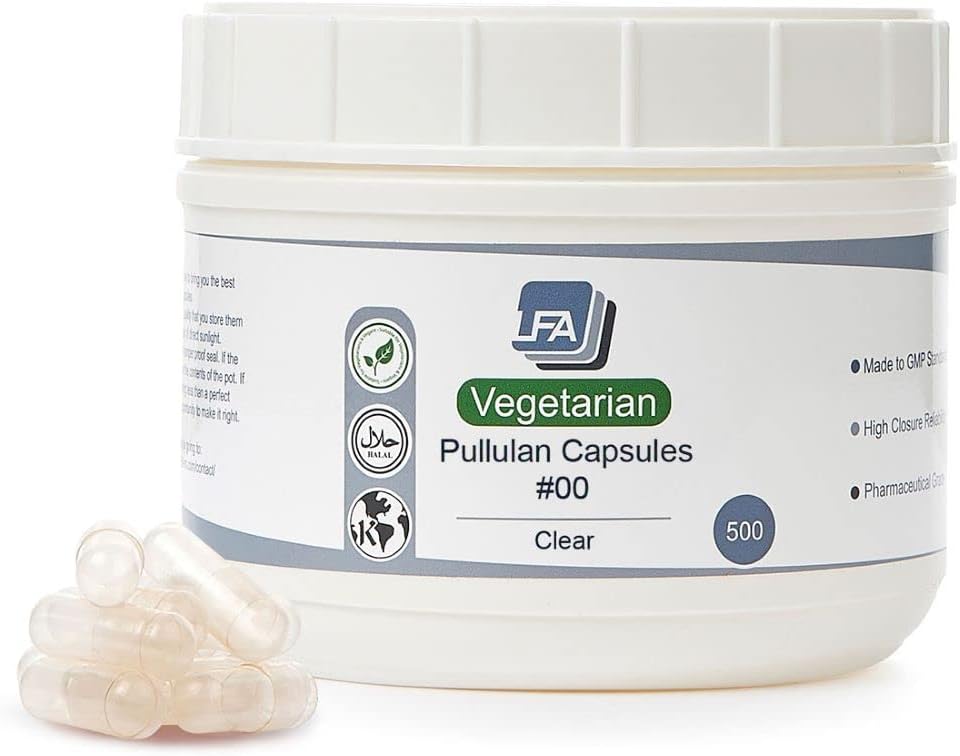 LFA Tablet Presses Empty 00 Capsules - Vegan Pullulan - 500 Count - görsel 1