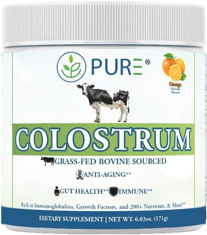 PURE® Grass-Fed Colostrum Powder – 90 Servings – Gut Health & Vitality Support