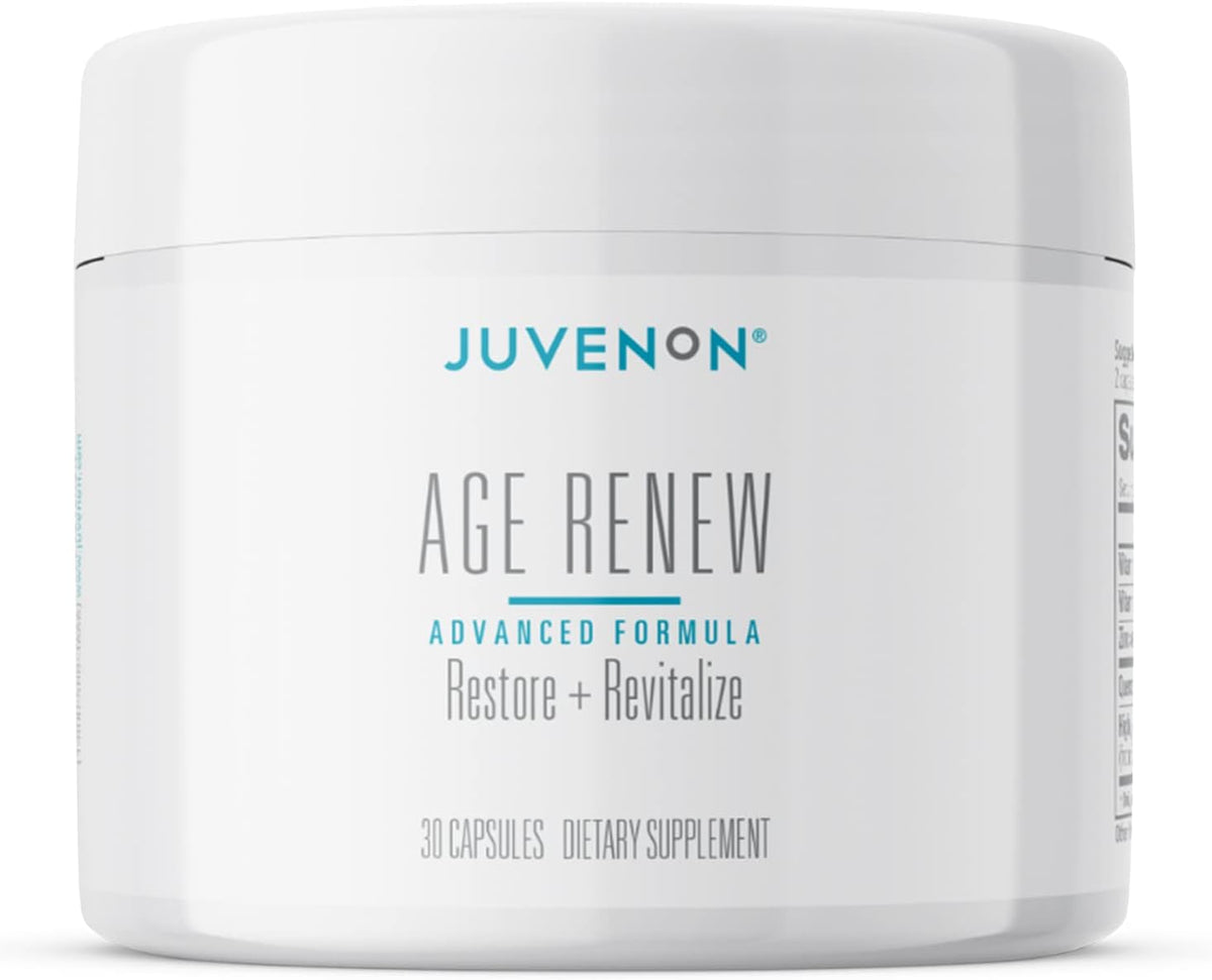 Juvenon AgeRenew Beta Glucan - Anti-Ageing & Immune Support with Zinc, Quercetin, Vitamins C & D - görsel 1