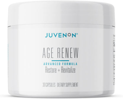 Juvenon AgeRenew Beta Glucan - Anti-Ageing & Immune Support with Zinc, Quercetin, Vitamins C & D