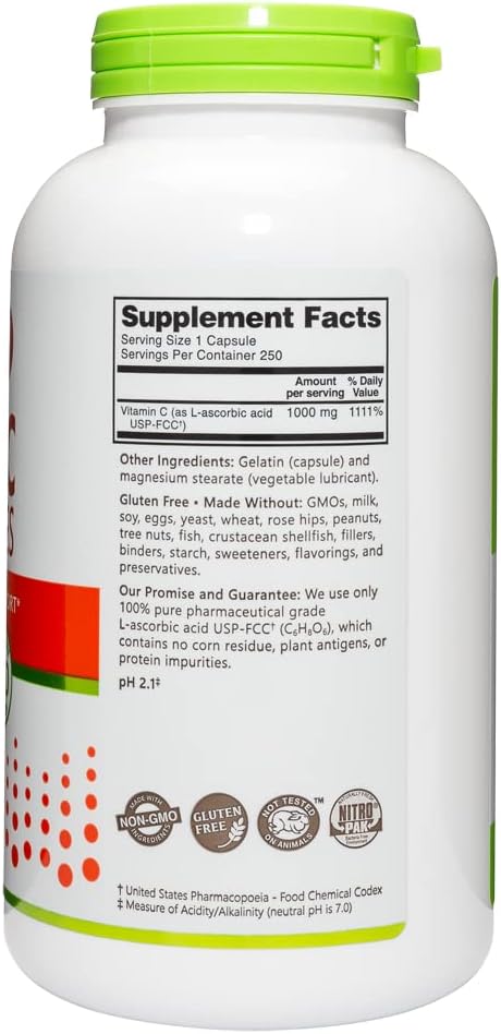 NutriBiotic Vitamin C 1000 mg Capsules, 250 Capsules - görsel 2