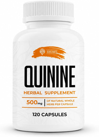 SIRUNES Cinchona Bark Quinine Capsules – Herbal Food Supplement for Muscle and Digestive Support – 500 mg, 120 Capsules